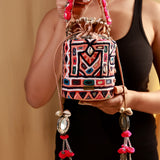 Banjara Kutch bucket bag (beige )