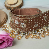 Amelia Tan Shimmer Leather Belt
