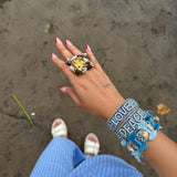Love and peace Bracelet Denim (blue)