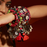 Folklore stack of bangles (8 pcs)