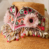 Adah (Kutch mirrorwork choker) pink