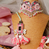 Adah (Kutch mirrorwork choker) pink