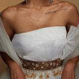 Amelia Tan Shimmer Leather Belt