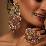 Anne (Heart Tan leather danglers )
