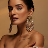 Anne (Heart Tan leather danglers )