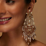 Anne (Heart Tan leather danglers )