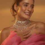 Cristina Choker with Dazzling Gold Crystals