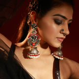 Tara silver jhumka