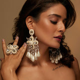 Elaheh Ivory Pearl Floral Ring