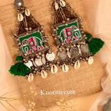 Noori Earrings Green