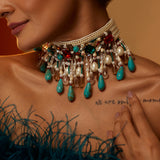 Pariza Navrattana multi coloured necklace