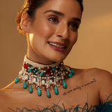 Pariza Navrattana multi coloured necklace