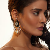 Sophia Drop Shaped Necklace (Black)