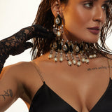 Sophia Drop Shaped Necklace (Black)