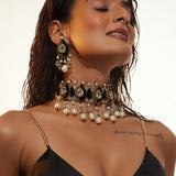 Sophia Drop Shaped Necklace (Black)