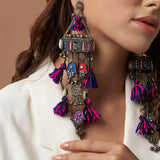 Zahin Bohemian Hamsa Hand Earrings