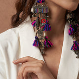 Zahin Bohemian Hamsa Hand Earrings