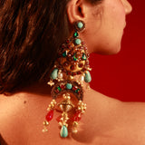 Advira cresent moon gold danglers