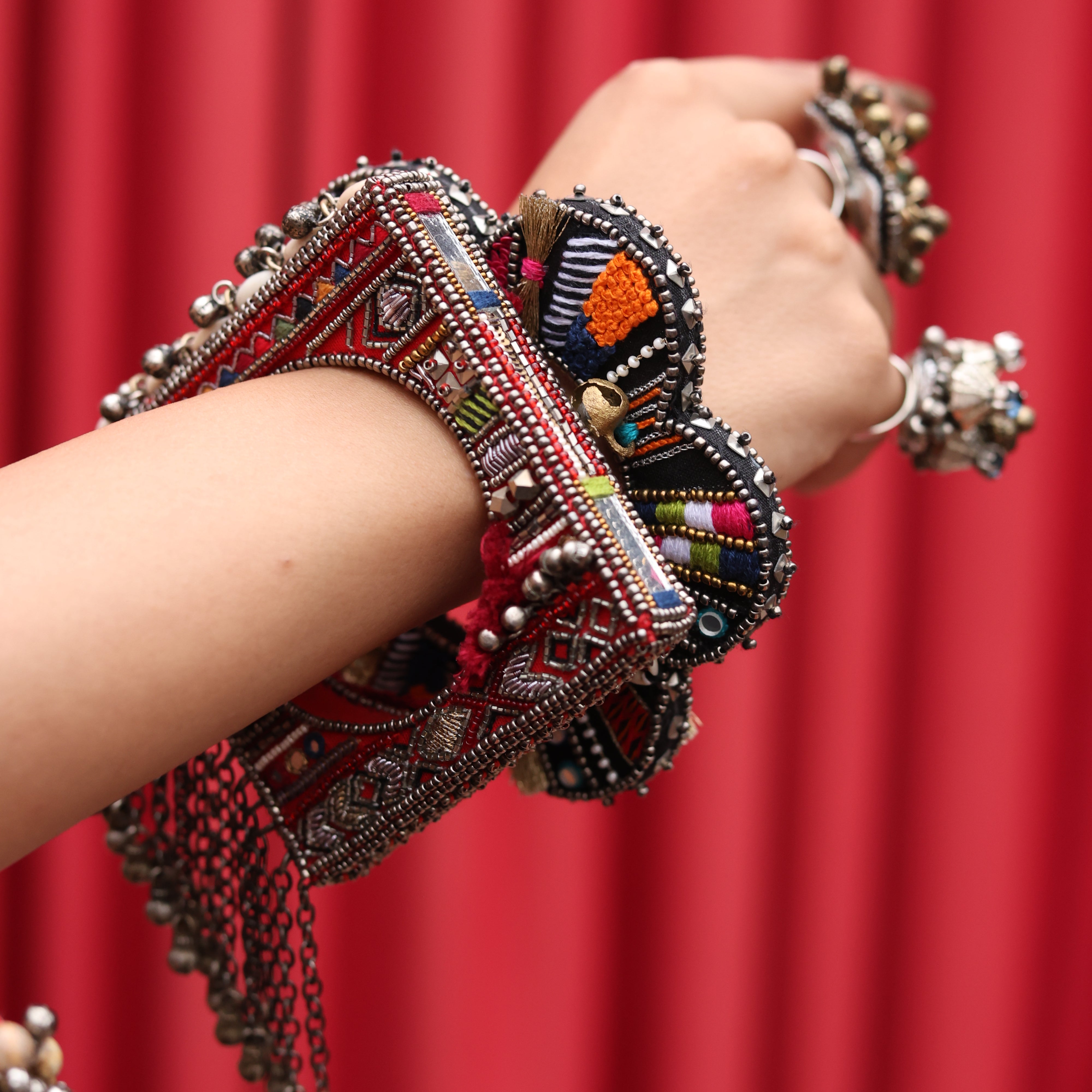 Raqiba red square bohemian  bangle