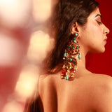 Advira cresent moon gold danglers