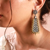 Ariza silver gold dual tone earring