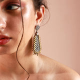 Ariza silver gold dual tone earring