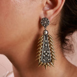 Ariza silver gold dual tone earring