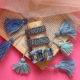 Love and peace Bracelet Denim (blue)