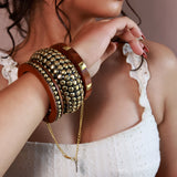 Gold dusk bangle stack