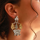 Pushp silver earrings