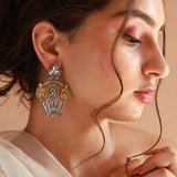 Pushp silver earrings