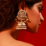 Rihana silver jhumkas