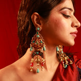 Advira cresent moon gold danglers