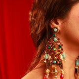 Advira cresent moon gold danglers