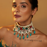 Pariza Navrattana multi coloured necklace